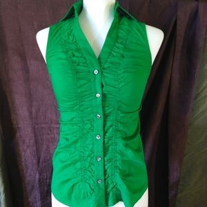 Express Design Studio xxs kelly green button top